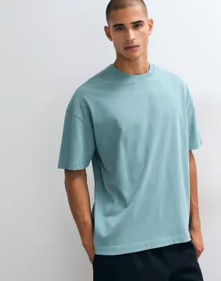 4505 Icon heavyweight cotton oversized t-shirt with quick dry finish in oil blue