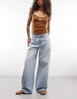 Daisy Street low rise boyfriend jeans in 90's blue