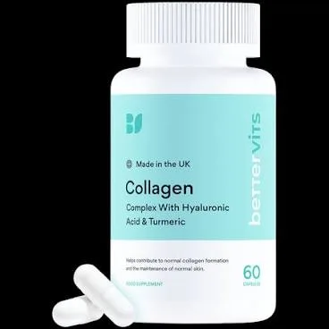 Bettervits Collagen Complex 1000mg Hydrolyzed Skin Hair Nails Joints Hydrates Smooths with Hyaluronic Acid Vitamin E
