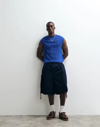 ASOS DESIGN relaxed knit mesh tank in cobalt blue