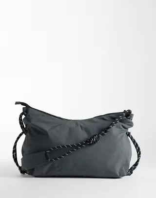 ASOS DESIGN nylon slouchy sling crossbody bag in gray