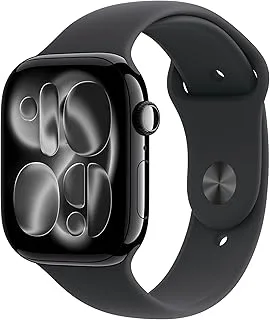 Watch Series 11 GPS 46mm Smartwatch with Jet Black Aluminium Case with Black Sport Band S/M. Sleep Score, Fitness Tracke