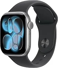 Watch Series 11 GPS + Cellular 42mm Space Grey Aluminium Case with Black Sport Band - S/M