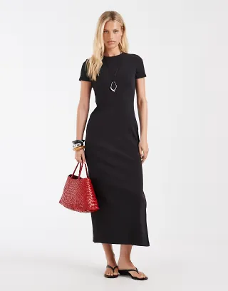 & Other Stories jersey maxi dress in black