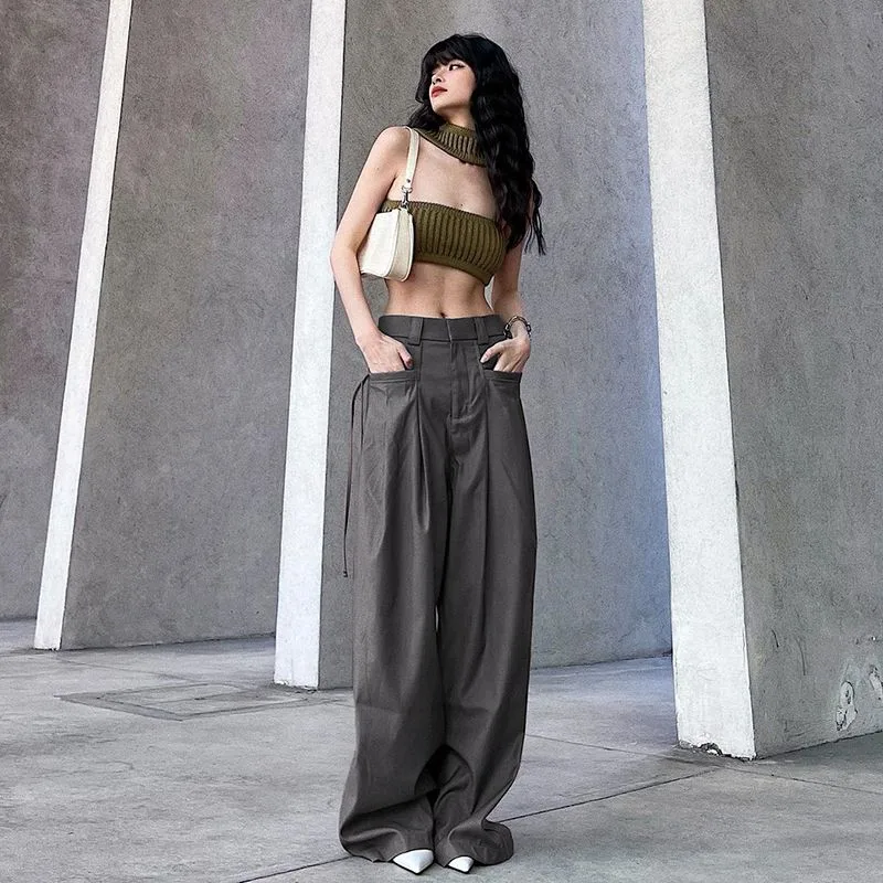 LOW WAIST WIDE LEG TROUSERS