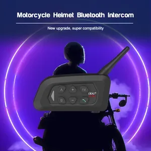 EJEAS V4 Plus + V6 PRO Bluetooth Headset Intercom - Waterproof Wireless Motorcycle Helmet Headphones, Built-In Battery,