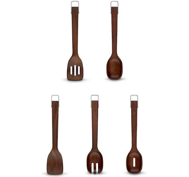 SURLATABLE Set of 5 Wooden Utensils