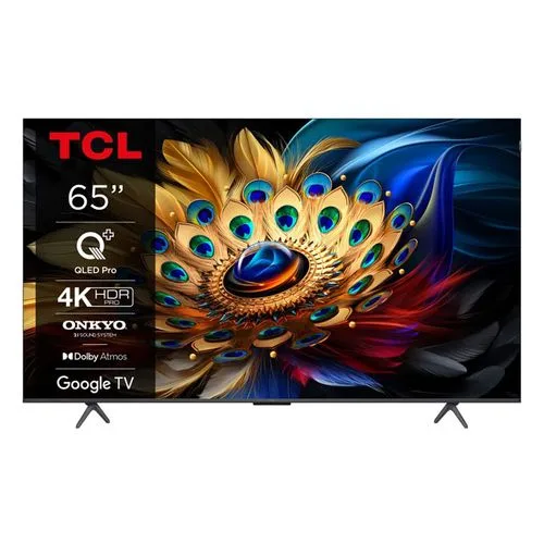 TCL 65" Inches QLED Google Smart TV - Black + 1 Year