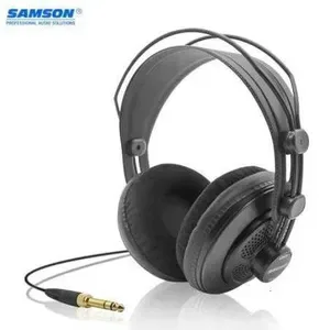 Samson SR850 Semi-Open Over-Ear Monitor Headphones - Detachable Cable, Velour Earcups, Wired Audio, Model M251208
