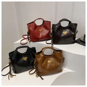 Bucket PU Large-Capacity For Women New Vintage Stylish Casual Crossbody Bag Handbag
