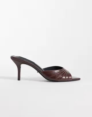 Tony Bianco Hipe heeled mule sandals in chocolate leather