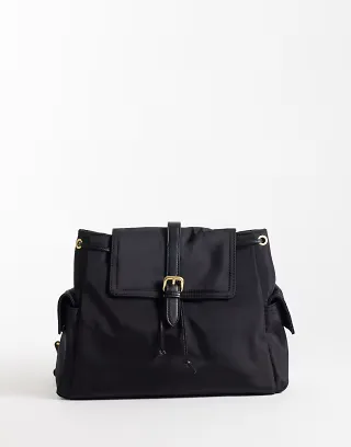 Mango multi compartment backpack in black