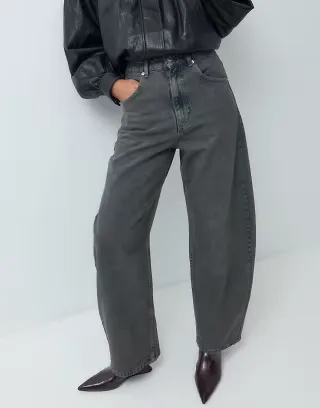 ASOS DESIGN extreme barrel jean in dark tint