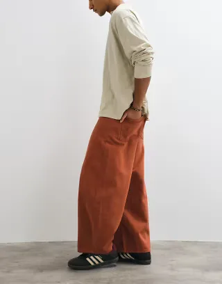 Reclaimed Vintage western baggy jean set in rust