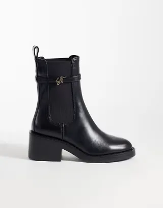Steve Madden Charity mid ankle boots in black leather