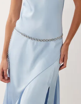 My Accessories circle chain belt in silver