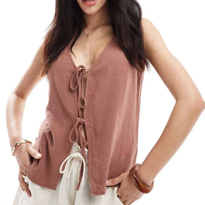 ASOS Tie Front Top