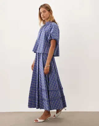 Sister Jane Lumina skirt & top set in blue check