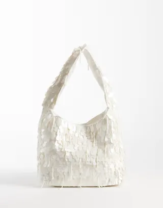 True Decadence shoulder bag in cream beads