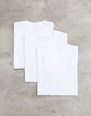 ARKET 3 pack regular fit t-shirts in white
