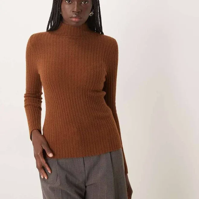 Mango High Neck Ribbed Jumper