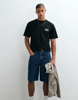 ASOS DESIGN relaxed t-shirt with studios bubble text graphic in black