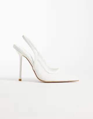 SIMMI London Morley slingback heeled pumps in white mesh