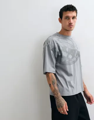 ASOS DESIGN boxy oversized t-shirt with street graphic in olive