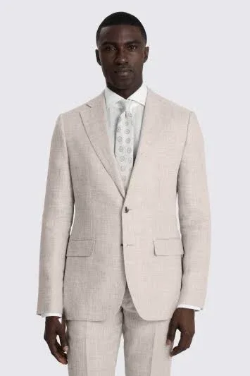 Moss Men's Tailored Fit Single-Breasted Linen Jacket