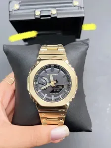 Oak Series G35 Iced Out Digital Sports Watch - Waterproof Large Dial LED Dual Display - Full Function Unisex Electronic