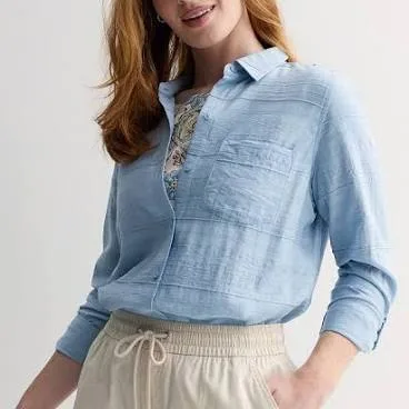 Women's Croft & Barrow Long Sleeve Collared Blouse