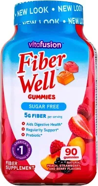 VitaFusion Fiber Well Peach Strawberry Berry 90 Gummies