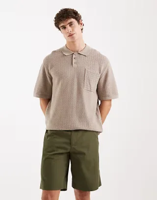 Redefined Rebel Fox loose fit shorts in dark green