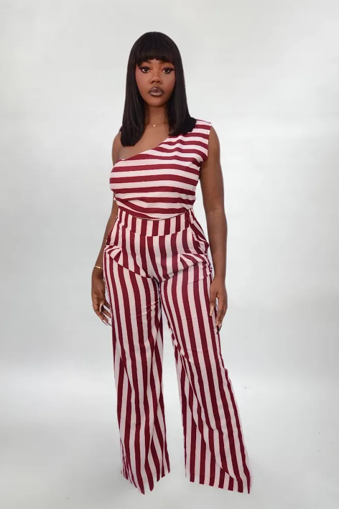 MONOSTRIPE TOP AND PANT SET
