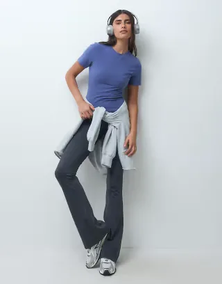 4505 fitted cotton everyday t-shirt with quick dry finish in blue