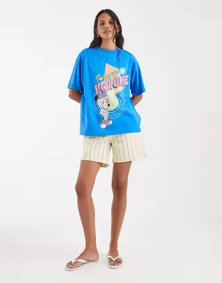 ASOS DESIGN Disney oversized T-shirt with print in blue