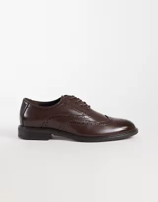ASOS DESIGN lace up brogues in brown