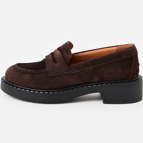 Esska Ben Chocolate Brown Suede Loafers