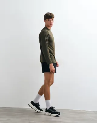 4505 Icon quick dry mesh long sleeve training t-shirt in khaki green