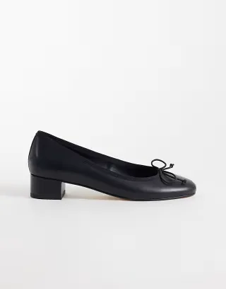 Tony Bianco Maddi heeled ballet flats in black leather