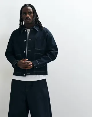 ONLY & SONS regular fit denim jacket in dark rinse