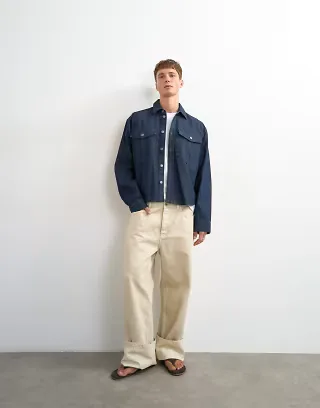 Topman relaxed fit denim overshirt in raw