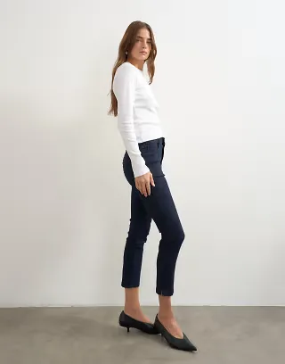 Topshop denim 3/4 capris jeans in rinse