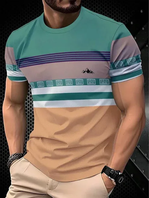 Men's Oversized Round Neck Short Sleeve Graphic Tee
