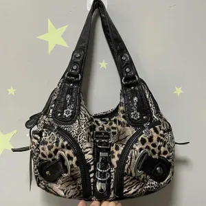 Angel Kiss Leopard Shoulder Bag for Women - Large Tophandle Satchel Dumpling Tote Purse - Stylish Fashion Hobos Handbag