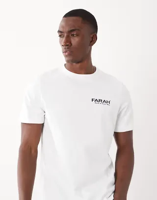 Farah Clissold graphic logo T-shirt in white
