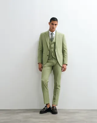 ASOS DESIGN slim suit set in green
