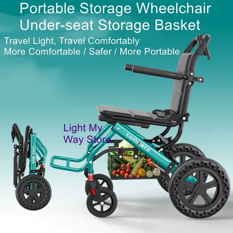 New Lightweight Wheelchair for Seniors Folding Elderly Mobility Scooter with Handlebar