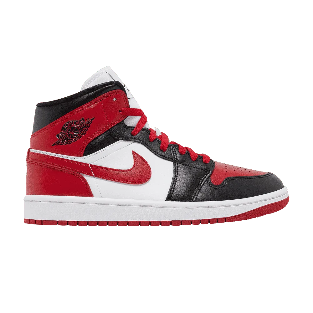 Air Jordan 1 Mid White Bred Toe
