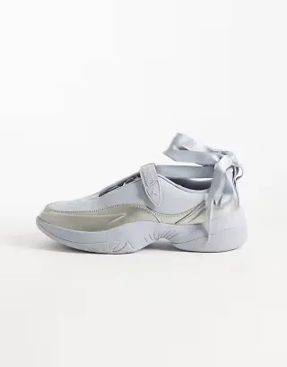 Nike Jordan Pointe ballet flats in silver and gray